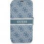 Guess 4G Printed Stripe flipové puzdro pre iPhone 13 Pro Max - modré