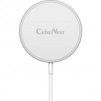 CubeNest S100 magnetická bezdrôtová nabíjačka s podporou MagSafe pre iPhone - strieborná