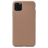 Kryt z mäkkého plastu pre iPhone 13 Pro - hnedý