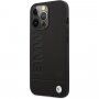 BMW Leather Hot Stamp kryt pre iPhone 13 Pro Max - čierny
