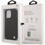 BMW Leather Hot Stamp kryt pre iPhone 13 Pro Max - čierny