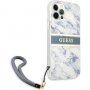 Guess Marble Stripe kryt pre iPhone 12 Pro Max - modrý