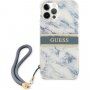 Guess Marble Stripe kryt pre iPhone 12 Pro Max - modrý