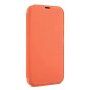 Peňaženkové puzdro zo silikónu a PU kože pre iPhone 13 - oranžové
