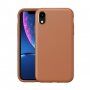 Nárazuvzdorný kryt s textúrou kože pre iPhone XR - hnedý