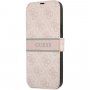 Guess 4G Printed Stripe flipové puzdro pre iPhone 13 - ružové