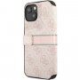 Guess 4G Printed Stripe flipové puzdro pre iPhone 13 - ružové