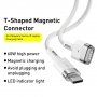 Baseus nabíjací magnetický kábel s konektorom MagSafe 2 (tvar T) / USB-C pre MacBook – 2 m - biely