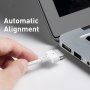 Baseus nabíjací magnetický kábel s konektorom MagSafe 2 (tvar T) / USB-C pre MacBook – 2 m - biely