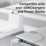 Baseus nabíjací magnetický kábel s konektorom MagSafe 2 (tvar T) / USB-C pre MacBook – 2 m - biely