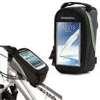 Športové puzdro na bicykel s&nbsp;úložným priestorom a&nbsp;reflexným puzdrom pre Apple iPhone 6 Plus/6S Plus/7 Plus - čierno-zelené