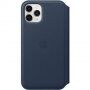 Originálne Apple Folio kožené puzdro pre iPhone 11 Pro Max - hlbinne modré