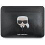 Karl Lagerfeld kožená obálka pre iPad Pro 12,9" / MacBook do 14" - čierna