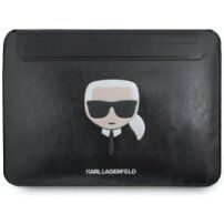 Karl Lagerfeld kožená obálka pre iPad Pro 12,9" / MacBook do 14" - čierna