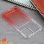 Dvojfarebný transparentný kryt s kapsou na kartu pre iPhone 13 Pro - červený