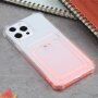 Dvojfarebný transparentný kryt s kapsou na kartu pre iPhone 13 Pro - oranžový