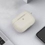 Silikónový obal s karabínou pre AirPods 3 - béžový