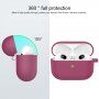 Silikónový obal s karabínou pre AirPods 3 - vínový