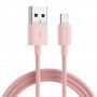 JOYROOM opletený dátový a nabíjací kábel USB-A / Lightning pre iPhone / iPad / iPod / AirPods - 1 m - ružový