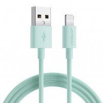 JOYROOM opletený dátový a nabíjací kábel USB-A / Lightning pre iPhone / iPad / iPod / AirPods - 1 m - zelený