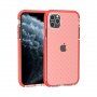 Ochranný transparentný kryt so vzorom krížikov pre iPhone 11 Pro - oranžový