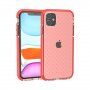 Ochranný transparentný kryt so vzorom krížikov pre iPhone 11 - oranžový