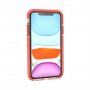 Ochranný transparentný kryt so vzorom krížikov pre iPhone 11 - oranžový