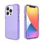 Ochranný transparentný kryt so vzorom krížikov pre iPhone 13 Pro Max - fialový