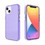 Ochranný transparentný kryt so vzorom krížikov pre iPhone 13 mini - fialový