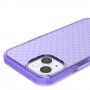 Ochranný transparentný kryt so vzorom krížikov pre iPhone 13 mini - fialový