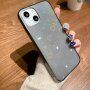 Priehľadný kryt s meňavými srdiečkami pre iPhone 13 Pro Max - čierny
