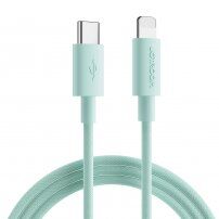 JOYROOM opletený dátový a nabíjací kábel PD 20W USB-C / Lightning pre iPhone / iPad / iPod / AirPods - 1 m - zelený
