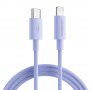 JOYROOM opletený dátový a nabíjací kábel 20 W PD USB-C / Lightning pre iPhone / iPad / iPod / AirPods - 1 m - fialový