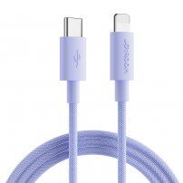 JOYROOM opletený dátový a nabíjací kábel 20 W PD USB-C / Lightning pre iPhone / iPad / iPod / AirPods - 1 m - fialový