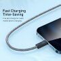 Baseus opletený rýchlonabíjací a dátový kábel 2,4 A USB-A / Lightning pre iPhone / iPad / iPod / AirPods - 2 m - tmavosivý