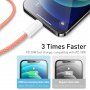 Baseus opletený rýchlonabíjací a dátový kábel PD 20 W USB-C / Lightning pre iPhone / iPad / iPod / AirPods - 1 m - oranžový