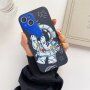 Kryt z mäkkého plastu astronaut s ďalekohľadom pre iPhone 12 Pro Max - tmavomodrý