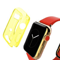HAWEEL tenký priehladný obal / kryt pre Apple Watch 38mm - žltý