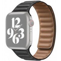 Remienok kožený ťah pre Apple Watch 42mm / 41mm / 40mm / 38mm - čierny