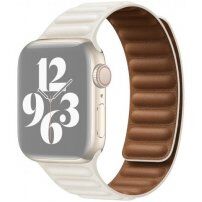Remienok kožený ťah pre Apple Watch Ultra 49mm / 46mm / 45mm / 44mm / 42mm - krémový