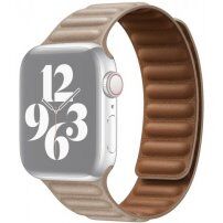 Remienok kožený ťah pre Apple Watch Ultra 49mm / 46mm / 45mm / 44mm / 42mm - béžový