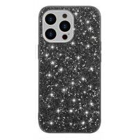Ochranný kryt s flitrami pre iPhone 13 - čierny