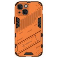 Odolný ochranný kryt so stojančekom pre iPhone 13 - oranžový