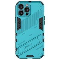 Odolný ochranný kryt so stojančekom pre iPhone 13 Pro - modrý