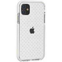 Ochranný transparentný kryt so vzorom krížikov pre iPhone 11 - biely