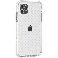 Ochranný transparentný kryt so vzorom krížikov pre iPhone 11 Pro Max - biely