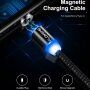 FLOVEME Round magnetický kábel USB-A / USB-C/Micro USB/Lightning pre iPhone / iPad / iPod / AirPods - 1 m - čierna