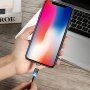 FLOVEME Round magnetický kábel USB-A / USB-C/Micro USB/Lightning pre iPhone / iPad / iPod / AirPods - 1 m - čierna