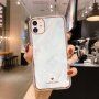 Mramorový nárazuvzdorný kryt pre iPhone 11 Pro Max - svetlomodrý