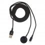 2v1 opletený dátový a nabíjací kábel USB-A / Lightning / magnetický puk pre iPhone / iPad / Apple Watch / AirPods - 1 m - čierny